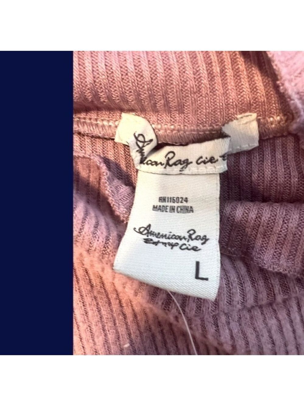 AMERICAN Rag Ribbed Long Sleeve Lettuce-Edge Top - Picture 10 of 14